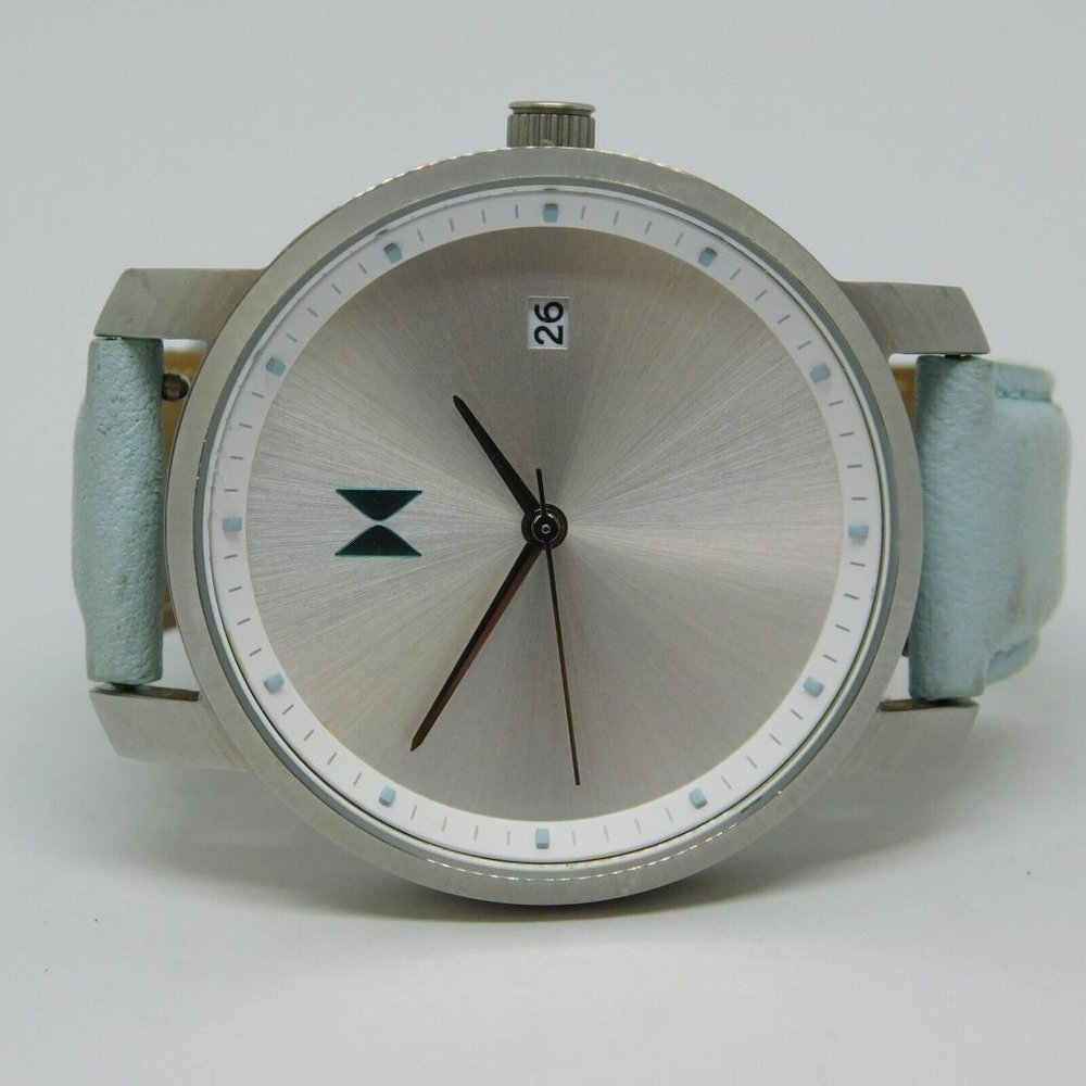 MVMT All Stainless Steel Leather Band Quartz Analog Women's Watch New Battery